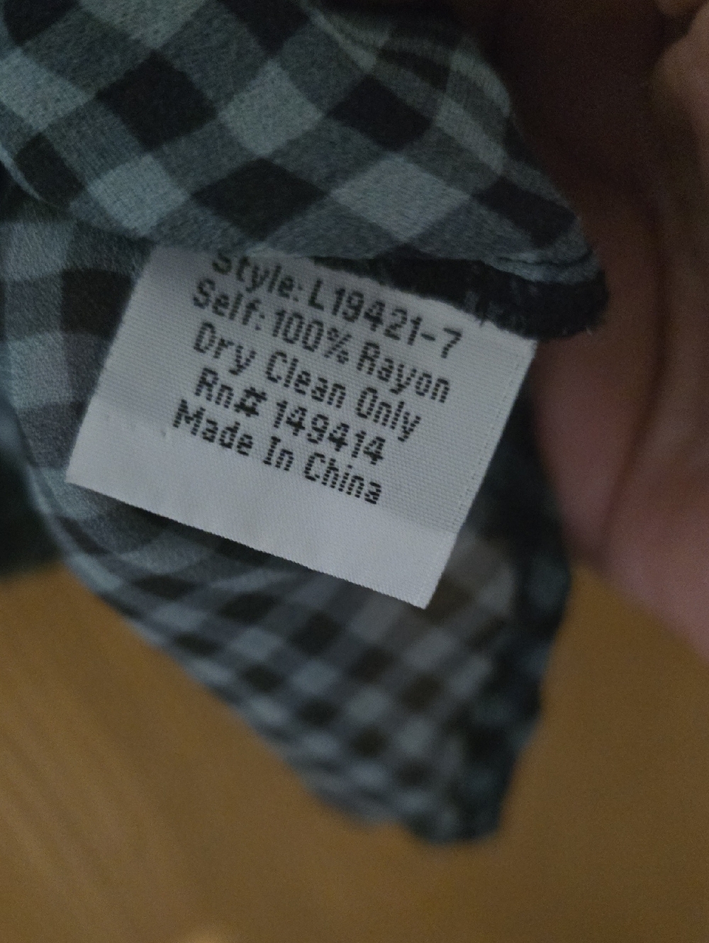 Johnny Was Blue and Black Gingham Button-Up Shirt - Picture 5 of 5